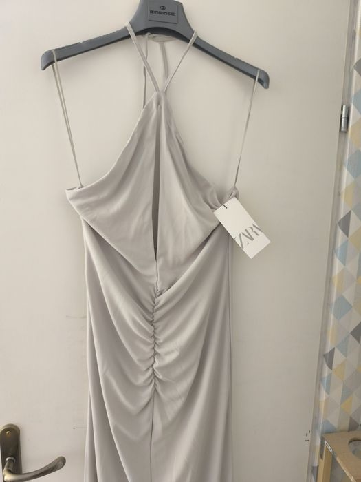 Nowa suknia Zara maxi M odkryte plecy z dekoltem