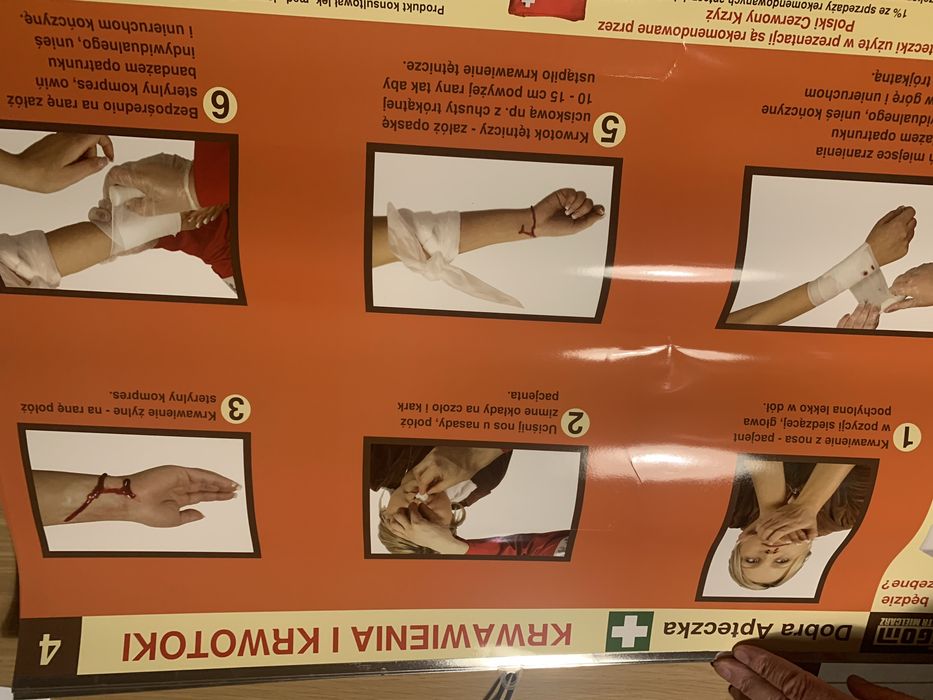 Plakat ( 6 sztuk) instrukcja pierwsza pomoc