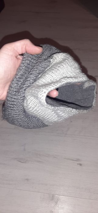 Zestaw wełna czapka komin rękawiczki rękawki modne ciepłe r.98-110,3-5