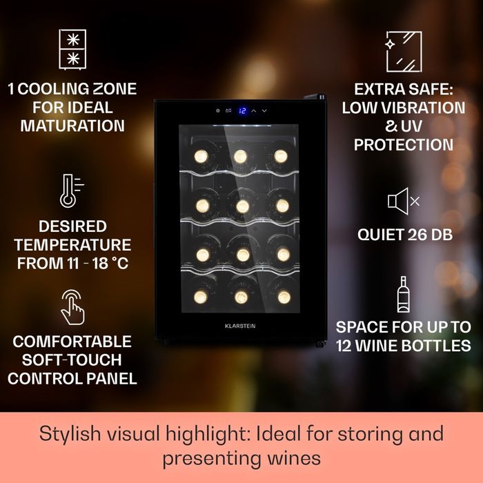 Nowa Winiarka Chłodziarka Lodówka na Wino Klarstein Barolo 12 Uno