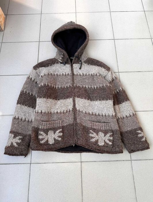 Kurtka wełniana Made in Nepal handmade hippie r. M