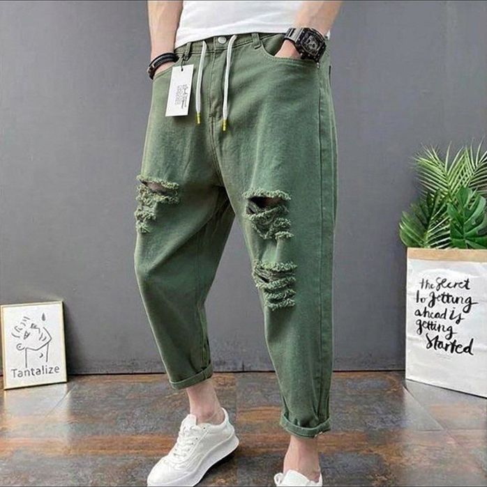 Мужские джинсы / Капри джинсовые / джинсовые бриджи