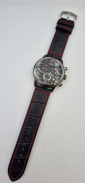 Atlantic Seasport Chronograph Gunmetal Black - szafir, skóra, Swiss