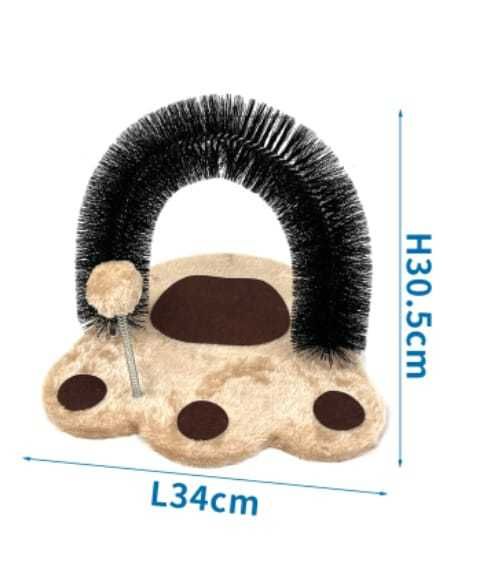 Arranhador para gatos com arco auto-escova e brinquedo – 34x34x30.5 cm