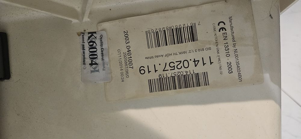 Zlewozmywak Frankre 56cm x 53cm Biały