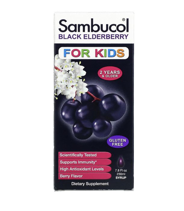 Бузина, Сироп черной бузины для детей, Sambucol