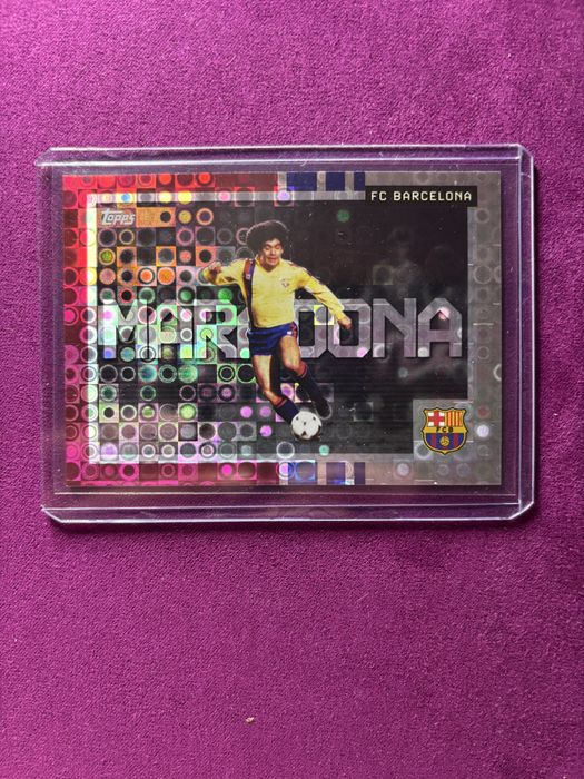 Carta especial Maradona Barcelona paralela topps