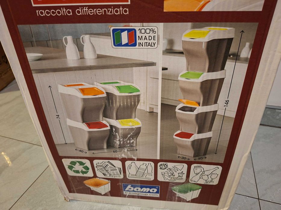 Kosz na śmieci do segregacji POKER PLUS 4x27L zestaw