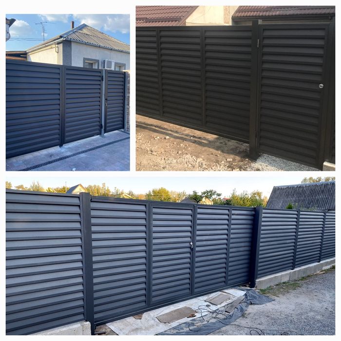 Ворота.Забор Жалюзи,из профнастила.Автоматика для откатных ворот.В Дне