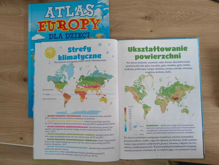 Piękny komplet 2 Atlasów dla dzieci: ŚWIAT I EUROPA. bardzo dobry stan!