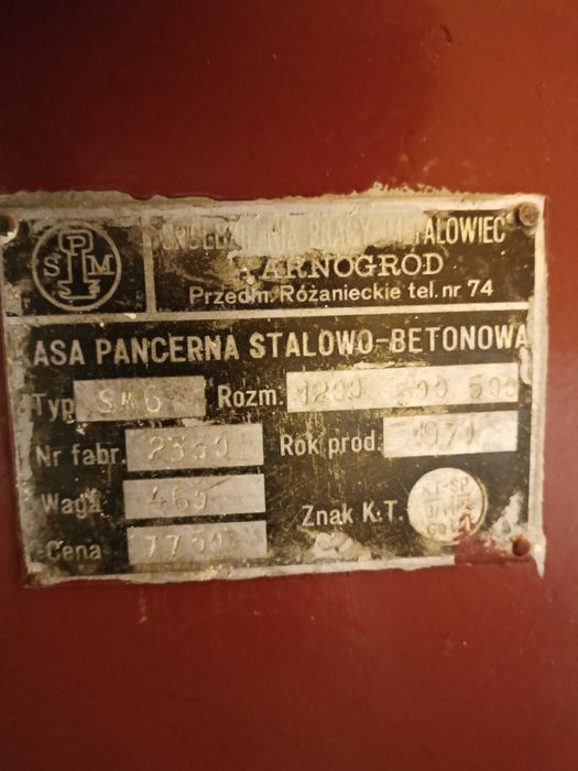 Sejf/Kasa pancerna stalowo-betonowa