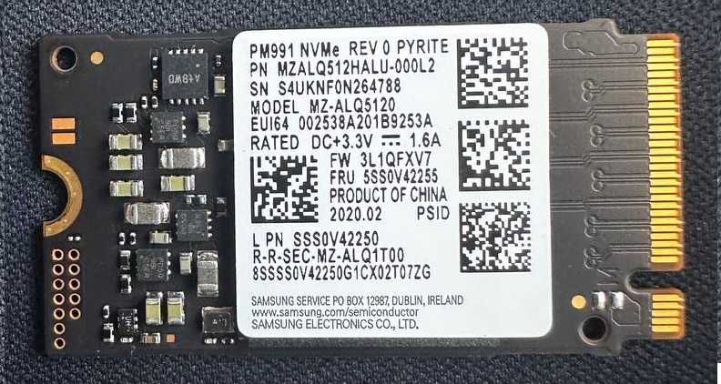 SSD Samsung PM991 NVMe 512GB M.2 2230