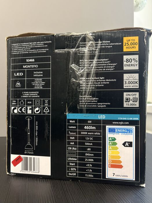 Lampa Wisząca EGLO Montefio 93466 LED