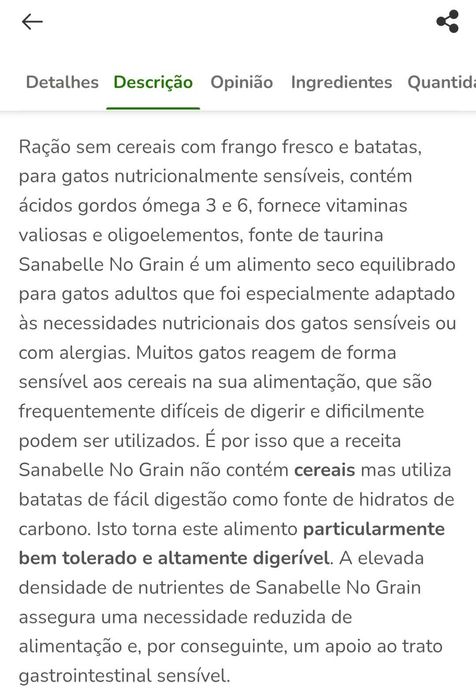 Ração para gato Sanabelle