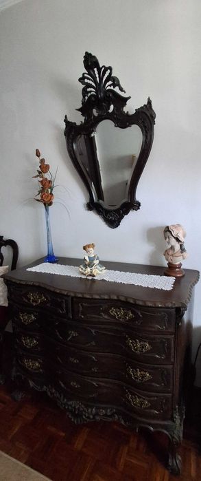 Mobília de Quarto: Estilo Madeira Maciça Talhada