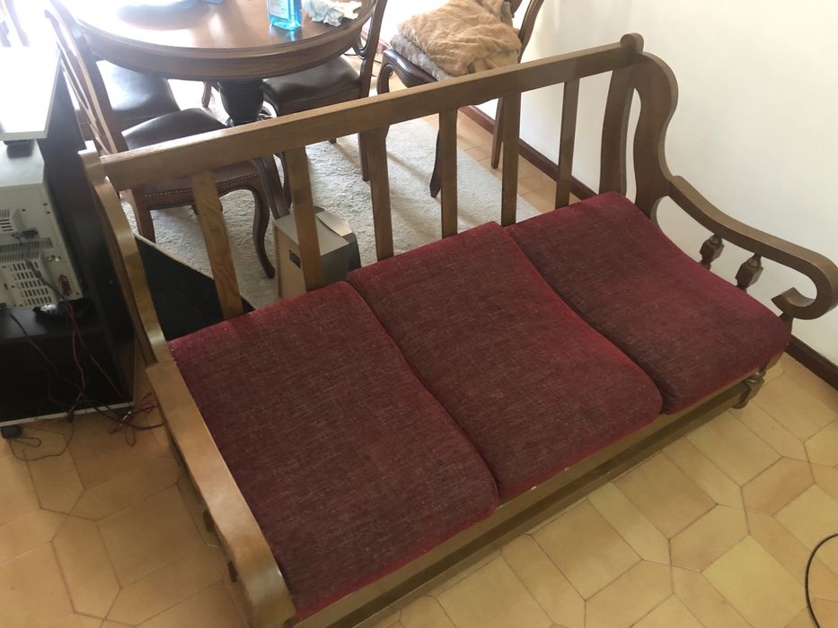 Sofa cama vermelho 3 lugares