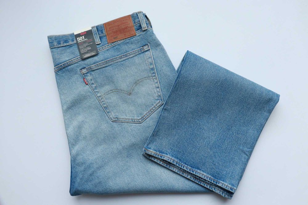 LEVIS 501 W44 L34 męskie spodnie jeansy regular nowe BIG & TALL okazja