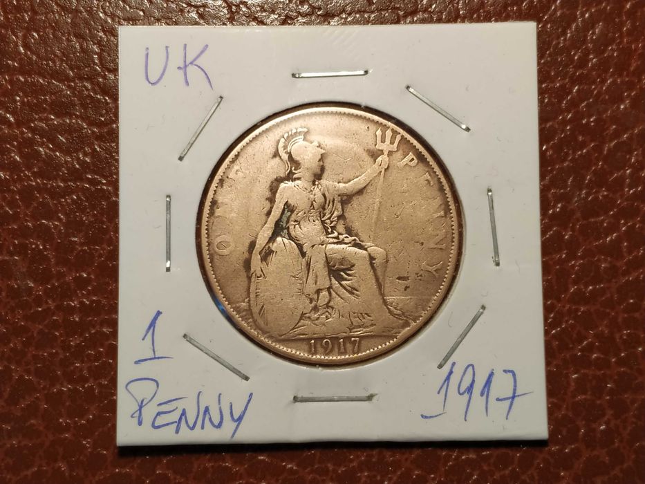 Reino Unido - moeda de 1 penny de 1917