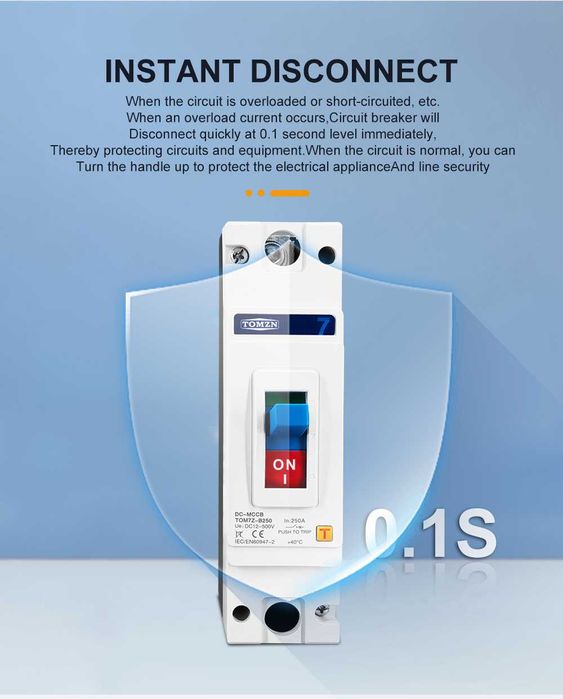 Автомат DC постійний струм TOMZN 125-250A PV 1P,2Р Інвертор АКБ панелі