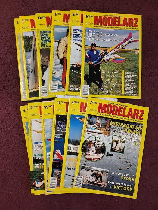 Modelarz miesięcznik rok 2003 komplet 12 numerów