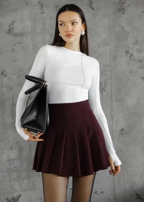 Бордова та чорна спідниця-шорти Ср Goldi