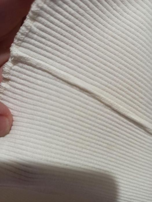 Спідниця Na-Kd XS-S печворк в рубчик, молочного кольору