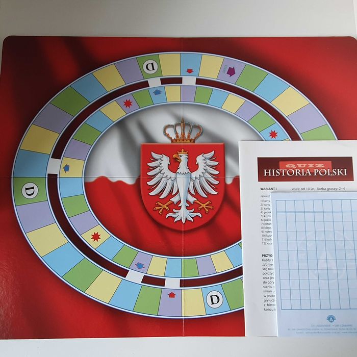 Quiz Historia Polski, planszowa gra edukacyjna, stan idealny