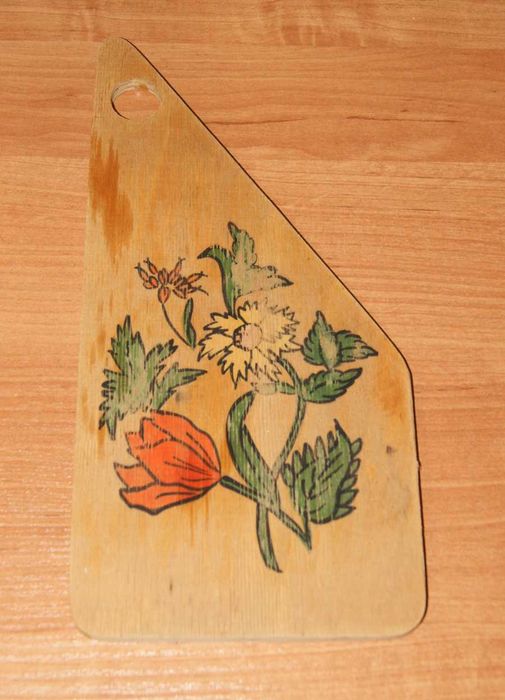 Stara drewniana deska kuchenna design PRL