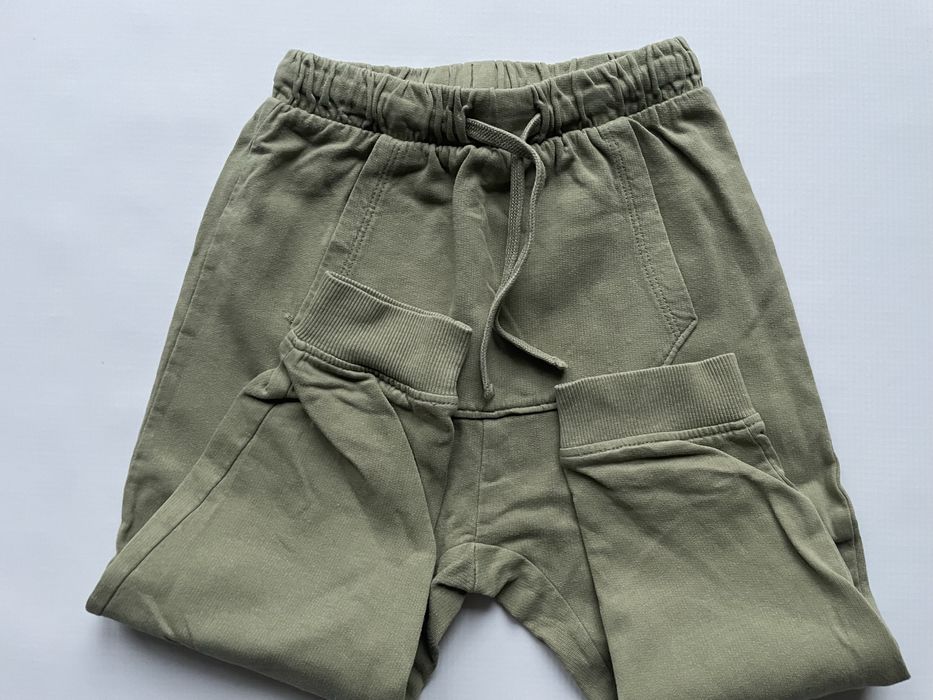 Spodnie dresowe H&M 92 cm khaki stan dobry
