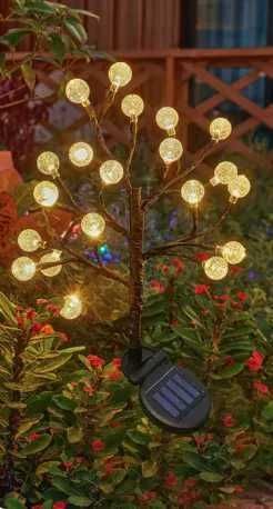 Nowa lampa solarna LED / lampki / drzewko kryształowe / 2szt !3441!