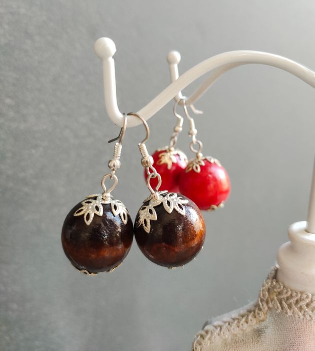 Kolczyki drewniane, biżuteria