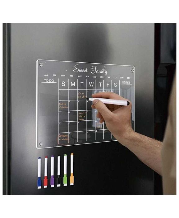 Calendário Mensal Magnético em Acrílico