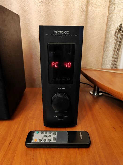 Акустика Microlab Pro1 Dark 2.0 | 60Вт | дерево | пульт ДУ |  Высокое качество звука