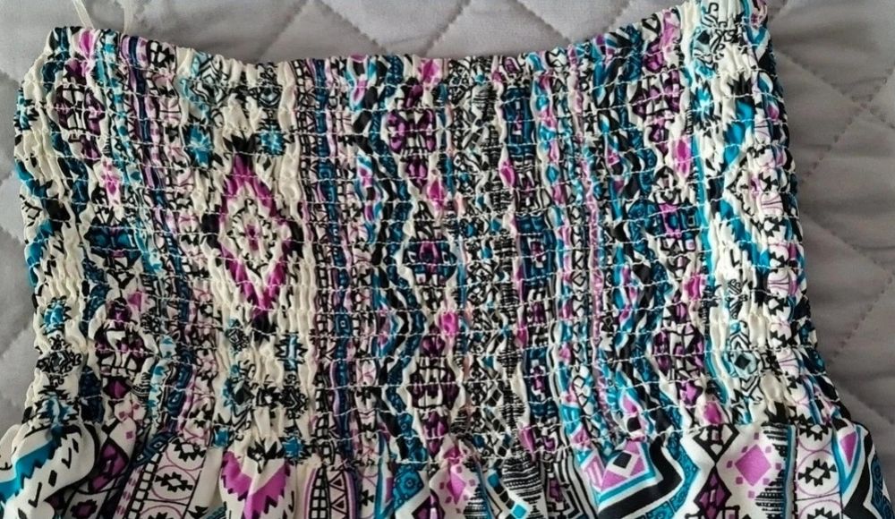Sukienka bandeau Atmosphere, boho, etno, bez ramiączek, M