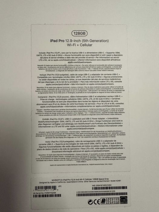iPad Pro 12.9-inch, 128 GB, M164740295873921124