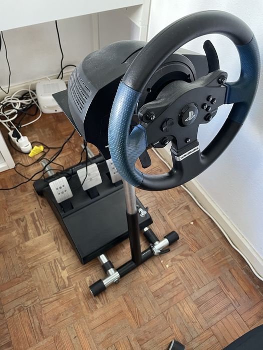 volante thrustmaster t150 com pedais t3pa e wheel stand pro