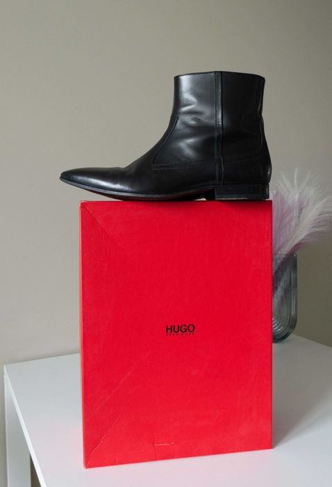 Hugo Boss męskie buty skóra bydlęca chelsea boots