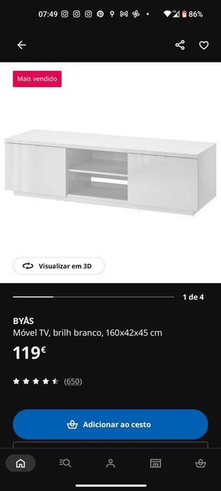 Consola Branca BYAS IKEA
