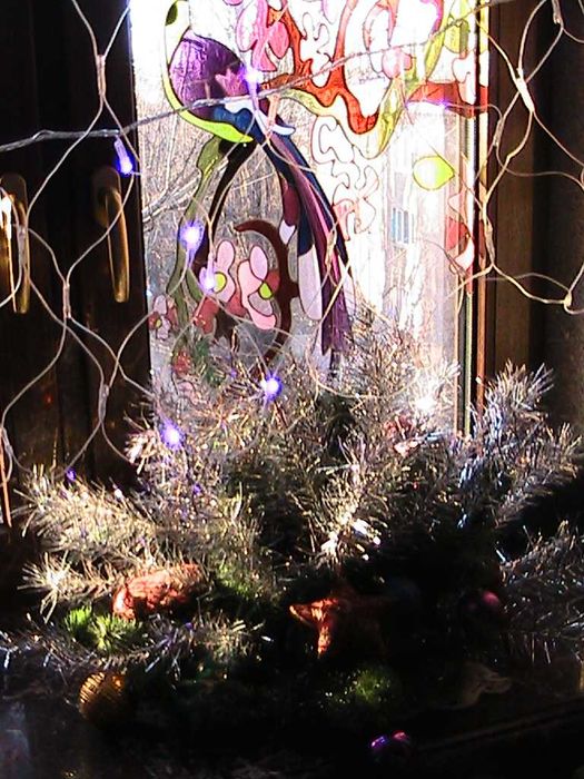 игрушки на Новый Год - елочки канзаши и с серебристыми веточками