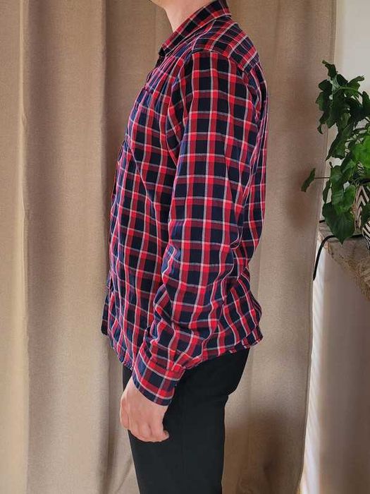 koszula męska carry w kratkę 100% bawełna długi rękaw