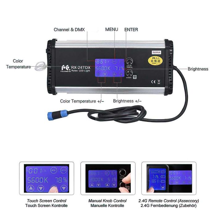 2x FALCON EYES RX-24TDX Flexible  Bi-Color LED