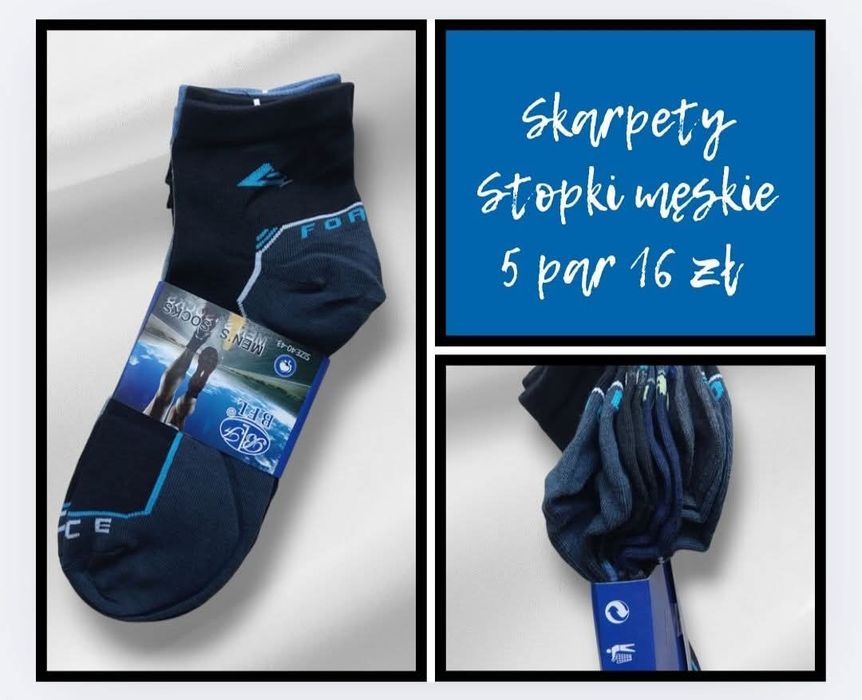 Skarpety męskie Stopki bawełniane 5 par 16 zł