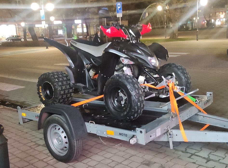 Wynajem przyczepki motocyklowej, przewóz quada
