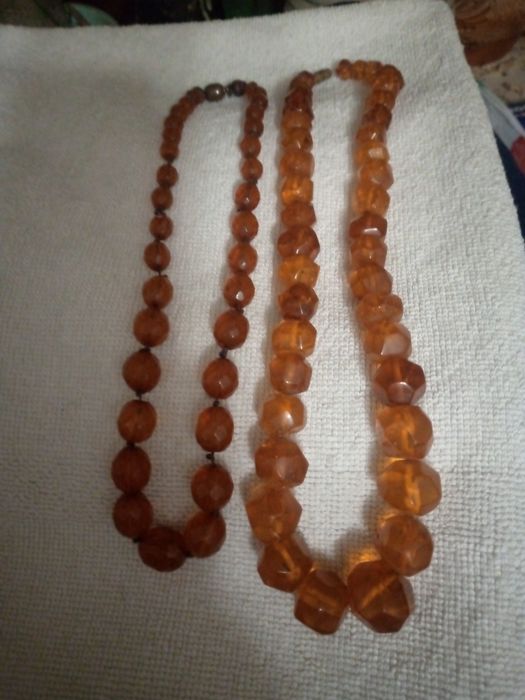 Граньоні буси янтар, вінтаж намисто бруштин