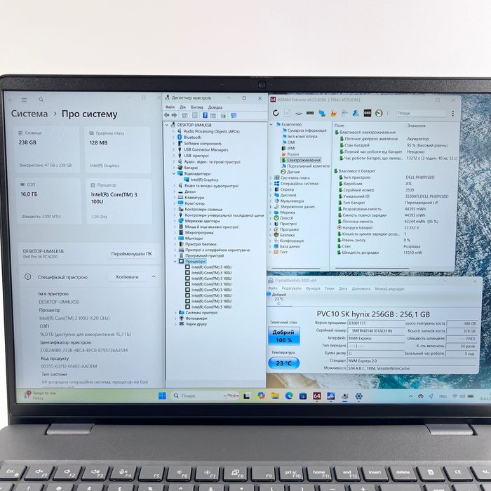 Dell Pro 16 PC16250 Core 3 100U 16GB RAM 256GB SSD Магазин Гарантія