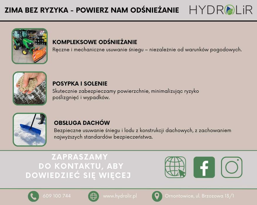 Odśnieżanie placów/parkingów/chodników/dróg dojazdowych/dachów