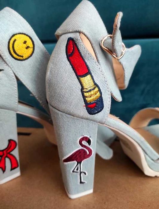 Buty szpilki na słupku słupek sandały koturn