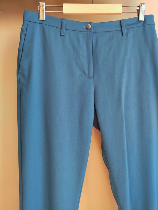 Eleganckie proste niebieskie spodnie z wełną Samsøe Samsøe rozmiar M