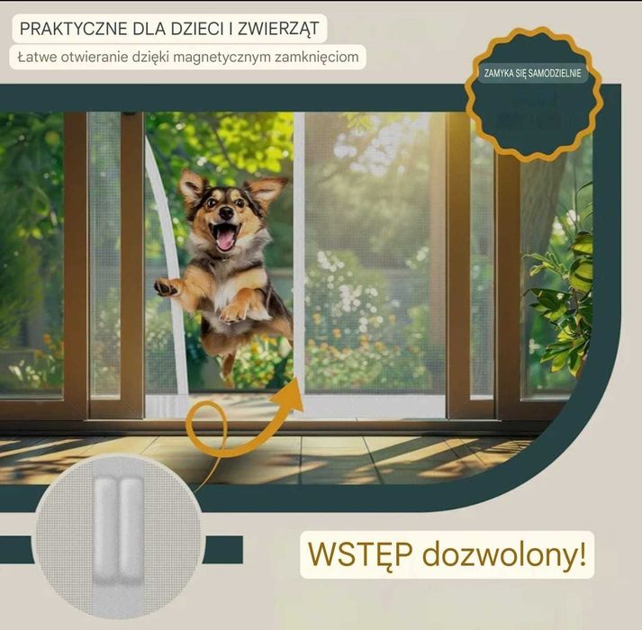 KESSER® Magnetyczna moskitiera na drzwi 90x200 cm - biała