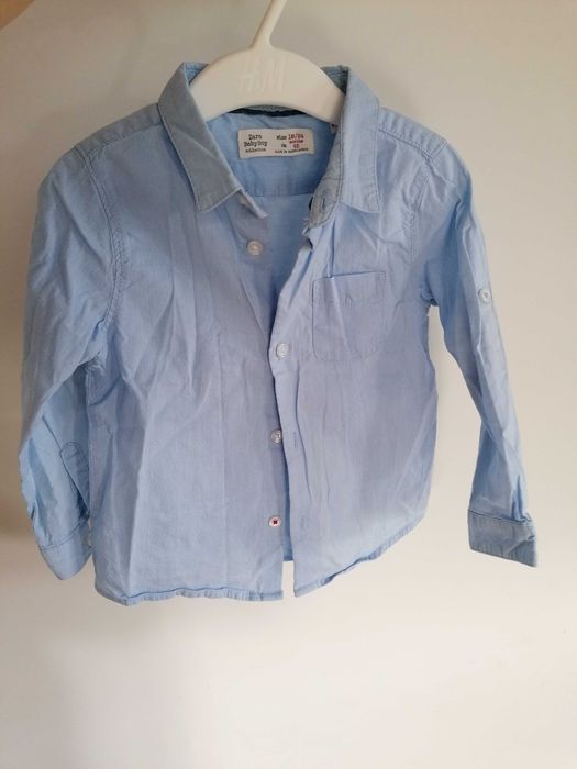 Zara niebieska koszula z długim rękawem 92 cm 18-24m.